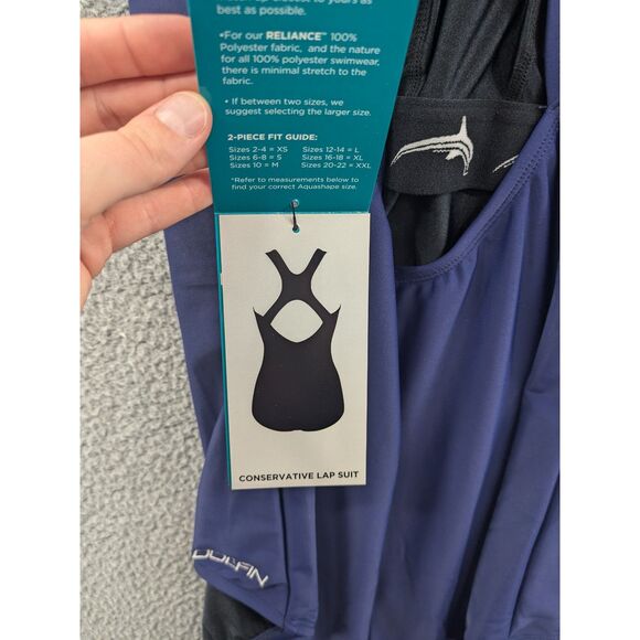 NWT Dolfin Aquashape Women's 46/20 Conservative Navy Blue Lap Swimsuit *FLAWS* - Picture 13 of 15